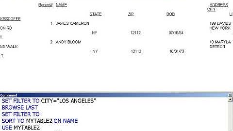 Learn Visual FoxPro @ garfieldhudson.com - Sorting Records (Lesson 8 of 30)