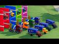 TRANSPORTING BUS, POLICE CARS, DUMP TRUCK, BOX TRUCK, FIRE TRUCK WITH SCANIA TRUCK - FS22 #108