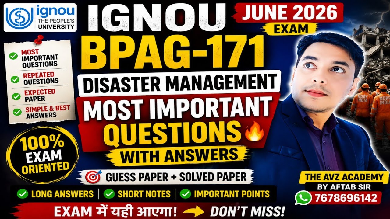 IGNOU BPAG-171 June 2026 Most Important Questions with Answers | BPAG ...