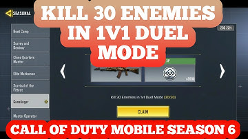 Kill 30 enemies in 1v1 duel mode gunslinger | Call of duty mobile