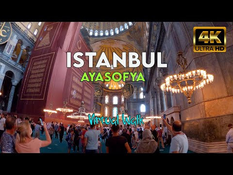 ⁴ᴷ⁵⁰  🇹🇷 Virtual Tour in Hagia Sophia Grand Mosque(Ayasofya-i Kebir Cami-i Şerifi)-(ISTANBUL WALK)