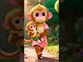 Fünf Kleine Affen - Five Little Monkey | Nursery Rhymes for Kids | Galatta Kids | Shorts