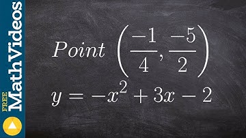 Learn how to find if a point is on a graph using standard form of a quadratic