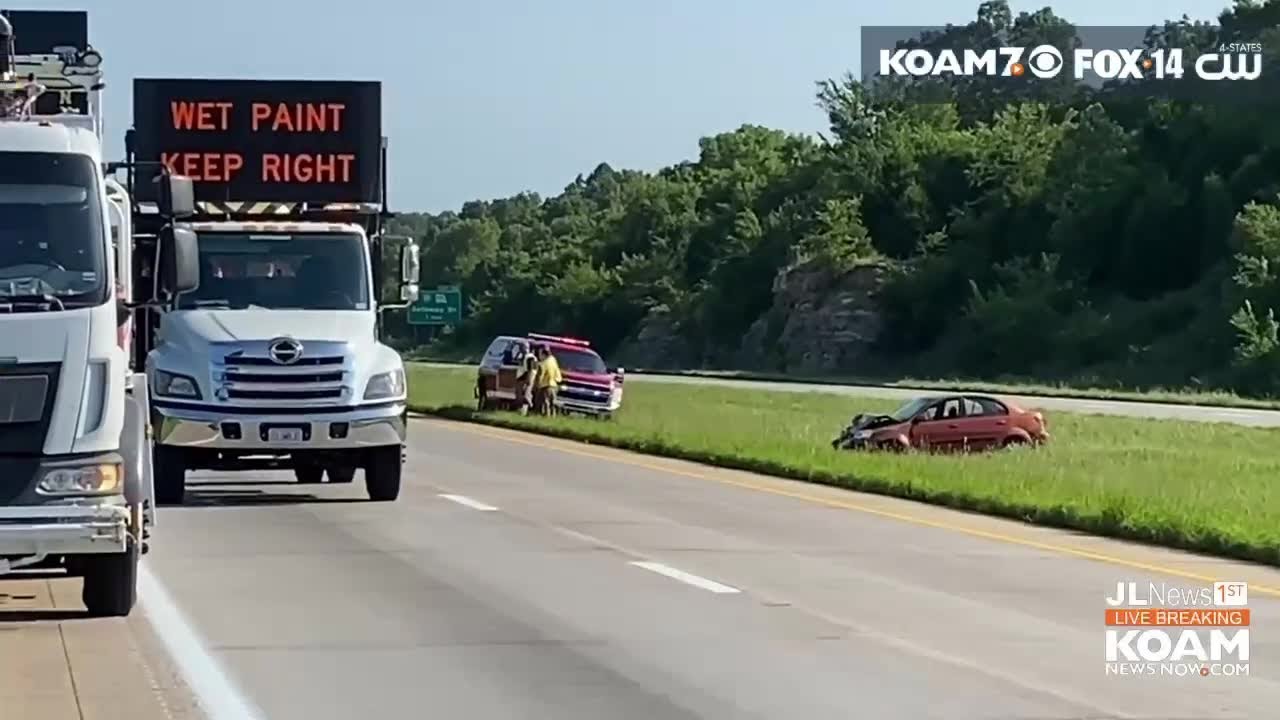 Car crashes into MoDOT Road Striping Convoy vehicle in Newton County ...