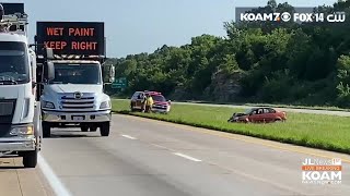 Car crashes into MoDOT Road Striping Convoy vehicle in Newton County, 2nd time in 2 weeks