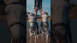 amazing stunt of Turkish girl on horse riding what's app status || watch full video