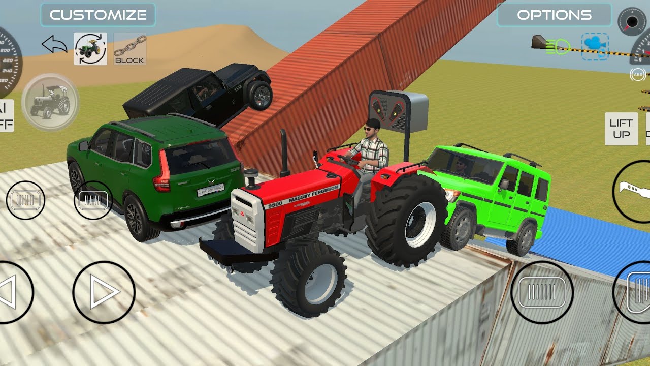 Indian vehicles simulator 😎 2 tractors and 2 cars driving 👿