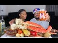 HUGE SEAFOOD BOIL| KING GRAB| E’s SPECIAL SEAFOOD SAUCE| GAME NIGHT| 🥃