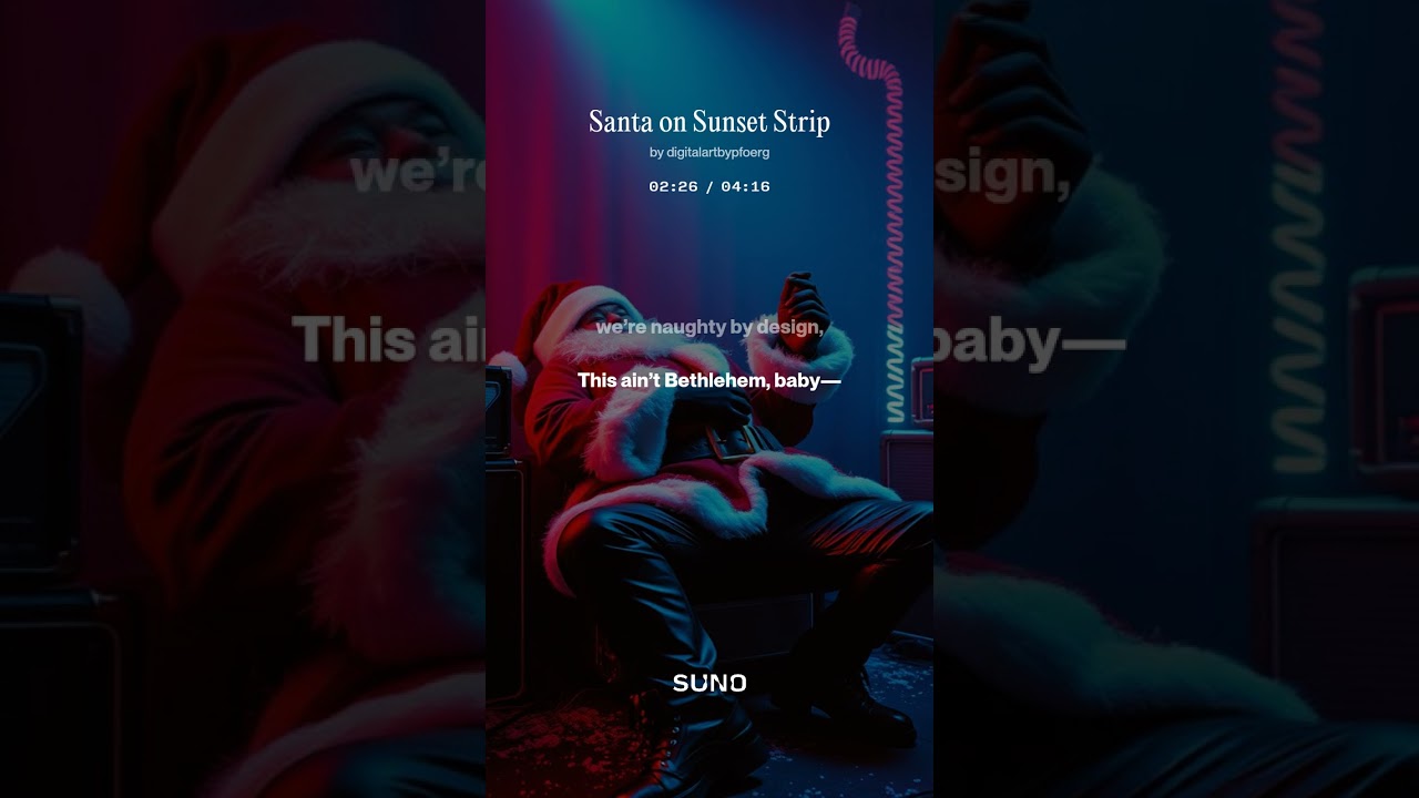 Neon Night Stars - Sunset Strip Santa