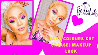 BOLD n BRIGHT PINK | CUT CREASE MAKEUP TUTORIAL|BeautienTreats |SOUTH AFRICAN YOUTUBER screenshot 4