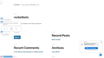 Quriobot and Rocketbots Web Widget integration