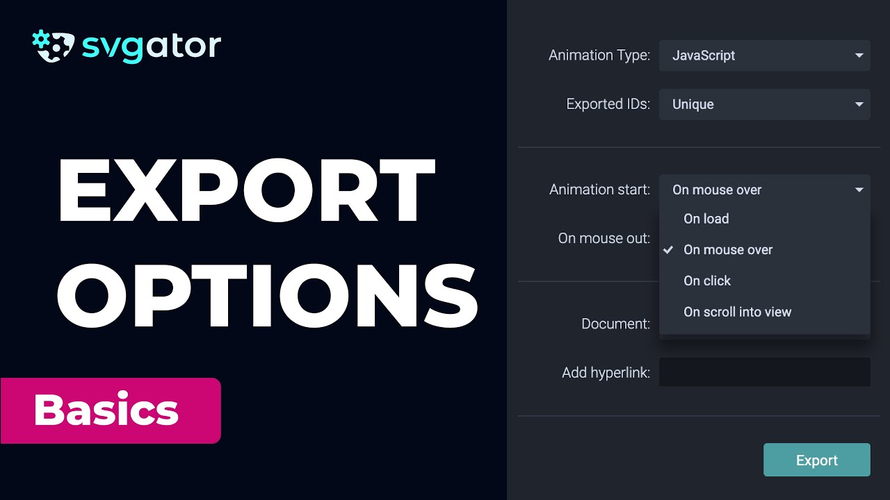 Export Options Explained