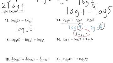 Algebra 2, 8.4 Properties of Logarithms