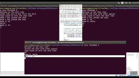 Demo of a P2P chat using ring topology