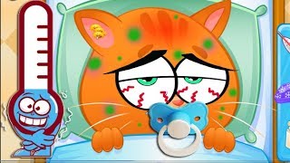Chicken pox the cat Bubu. virtual pet in a cartoon game for children