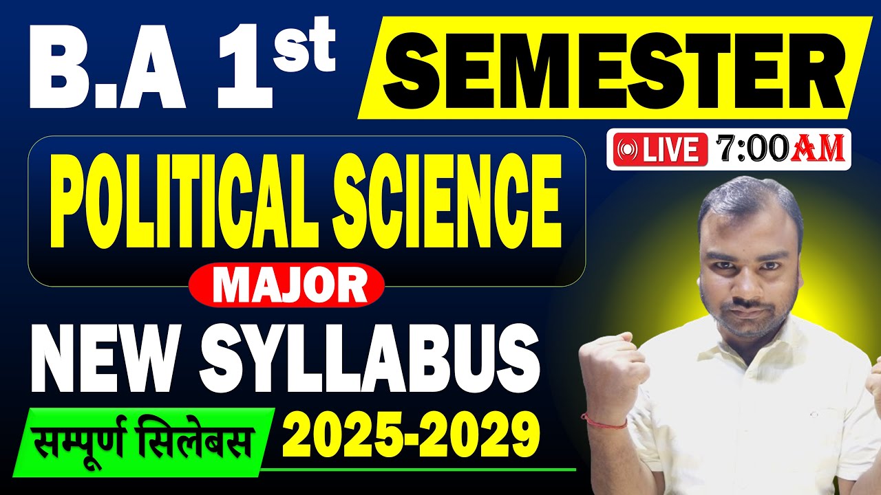 BA Semester 1 Political Science Syllabus | 2025-2029 | Bihar University | BA 1st Semester Syllabus