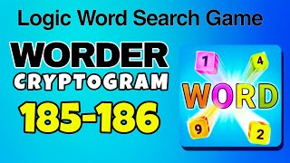 WORDER Logic Word Search Game level 185 186