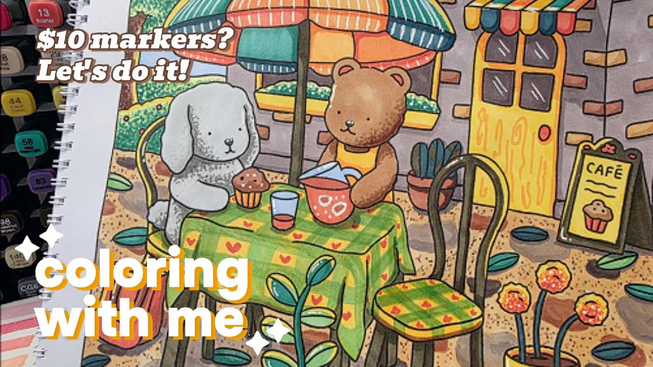 Coloring with me using affordable markers | Aimilo Markers | Cheap Markers | ASMR Coloring