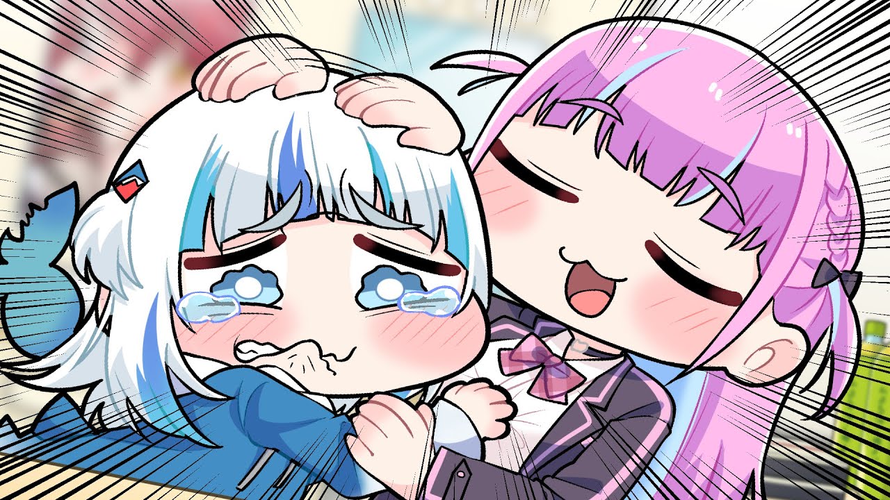 Shy Gura was helped by shy Aqua【Komainu / Clip / Hololive】