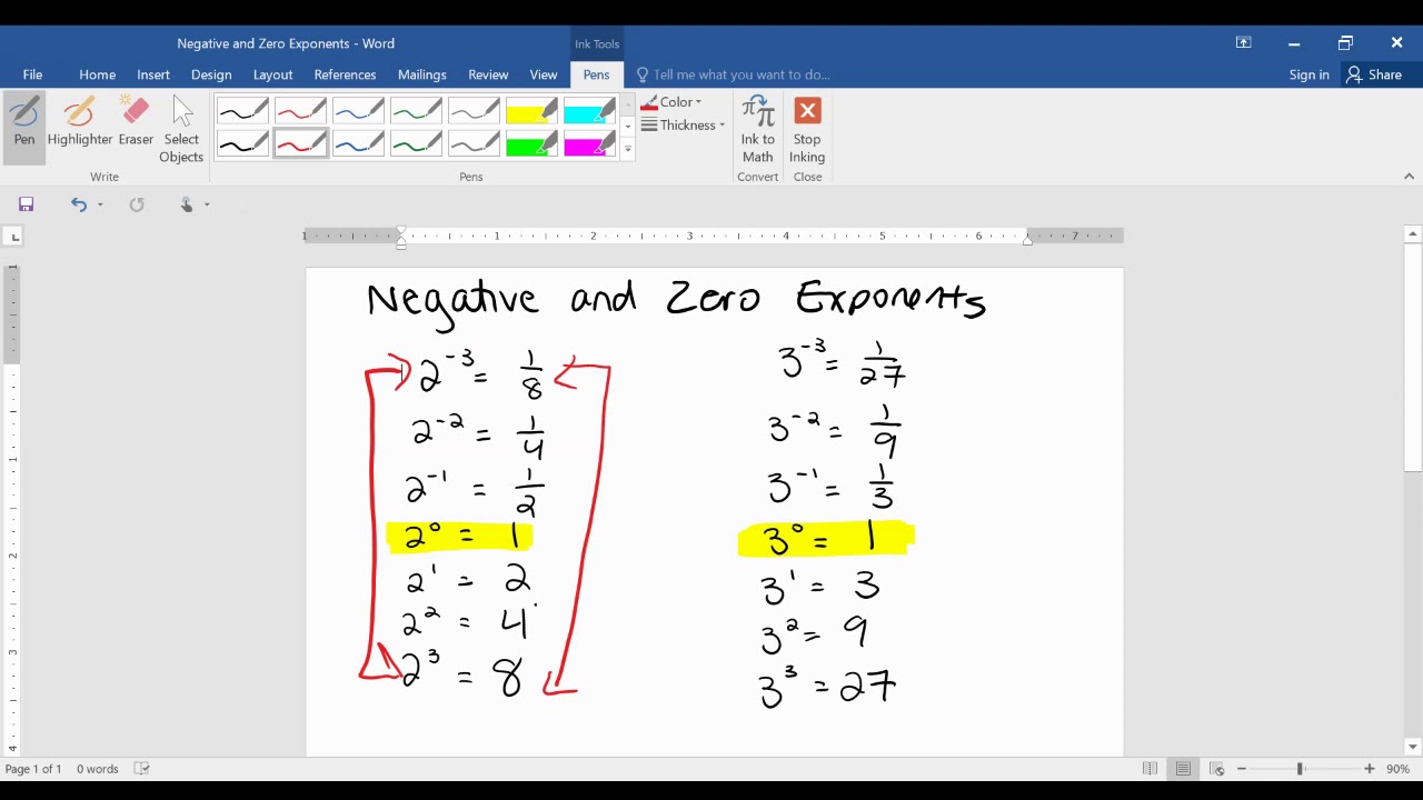 Negative and Zero Exponents without Examples Mar 25, 2020 4:58 PM - YouTube