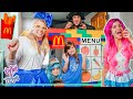 Healthy Snacks McDonalds Drive Thru Pretend Play with Kate and Lilly!