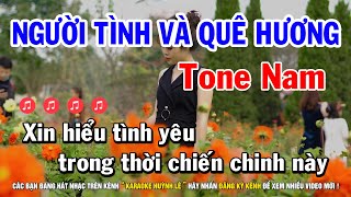Karaoke Người Tình Và Quê Hương - Tone Nam Nhạc Sống Huỳnh Lê