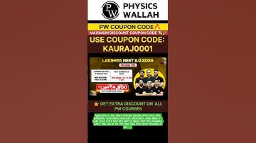 PW COUPON CODE FOR YAKEEN NEET 3.0 2026 BATCH | PW COUPON CODE FOR ARJUNA 3.0 NEET BATCH |#pw #neet​
