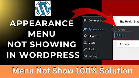 Appearance Menu Not Showing in Wordpress  Website | 100% Solution