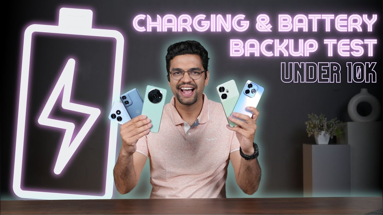 Phones under Rs 10000: Battery & Charging Test🔥(feat. Moto G24, Infinix Hot 40i, Poco C61 & Pop 8) - 91mobiles