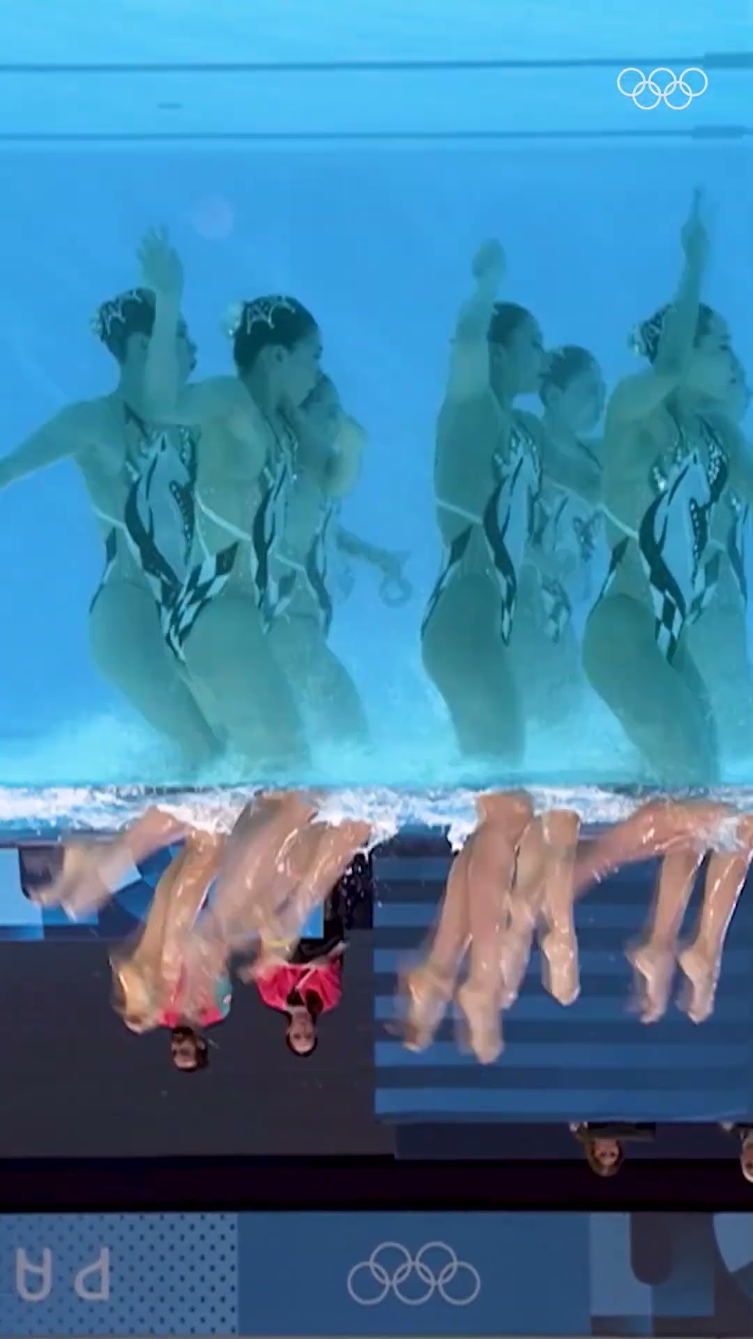 What if you watched artistic swimming upside down? ? It's... ƃuᴉɯɯᴉʍs ɔᴉʇsᴉʇɹɐ ?