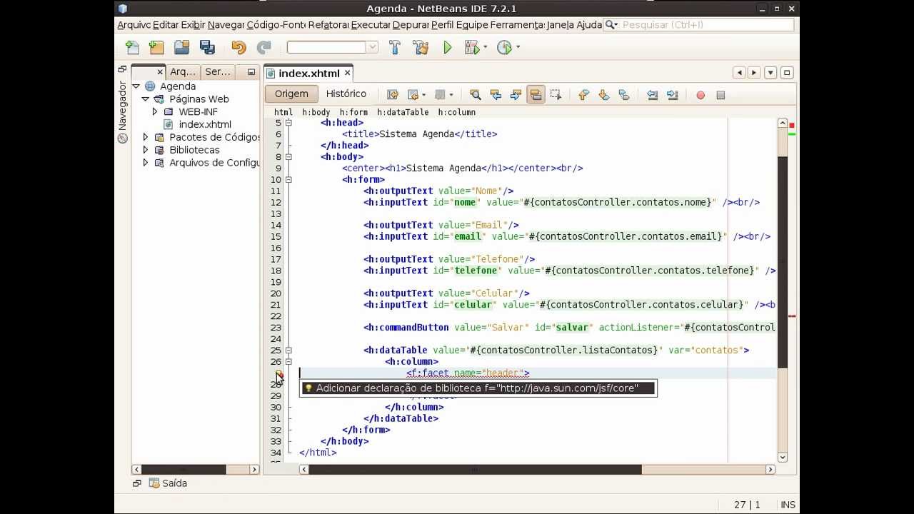 Agenda Hibernate + JSF + PrimeFaces - Parte 6 - YouTube