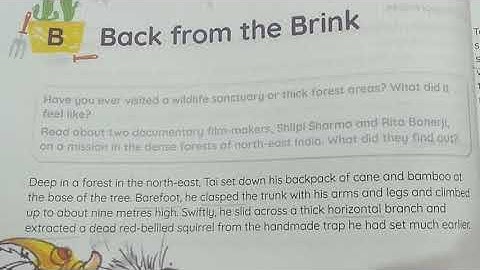 Class 8, English Literature, chapter-5, part-1,Back from the brink by Gunjan Garg