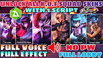 UPDATE! Unlock All KOF Squad Skins With One Script No PW Full Effect X Full Voice X Full Background