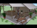 บ้านไม้หลังคาจั่ว  บันได 3ขั้น  ( No. 043 )  Sketchup by :  i.  pakdee