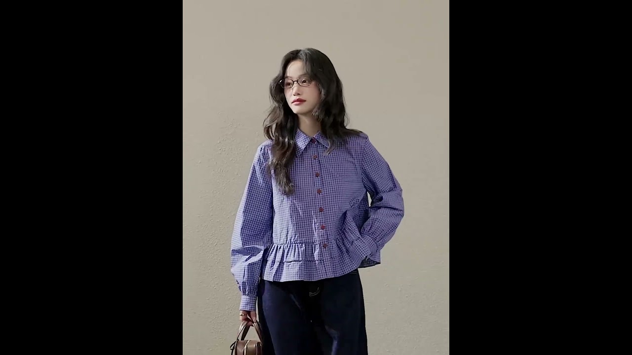 Blue Plaid Blouse | Capsule wardrobe for spring