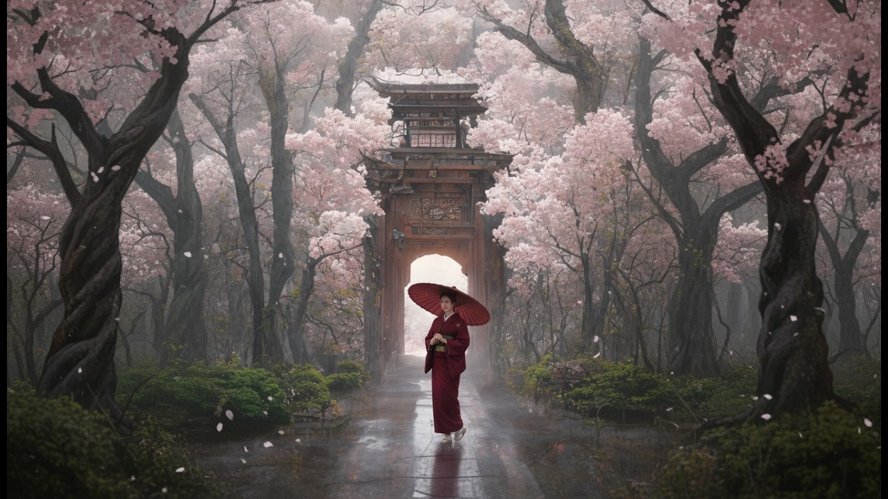 Sakura Serenity 🌸 Calm Japanese Study Music | Piano & Shakuhachi (1 Hour)