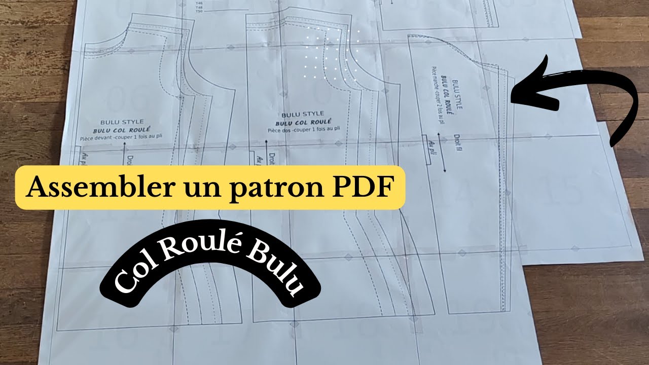Patron Top Col Roule Comment assembler un patron PDF A4 / col roulé