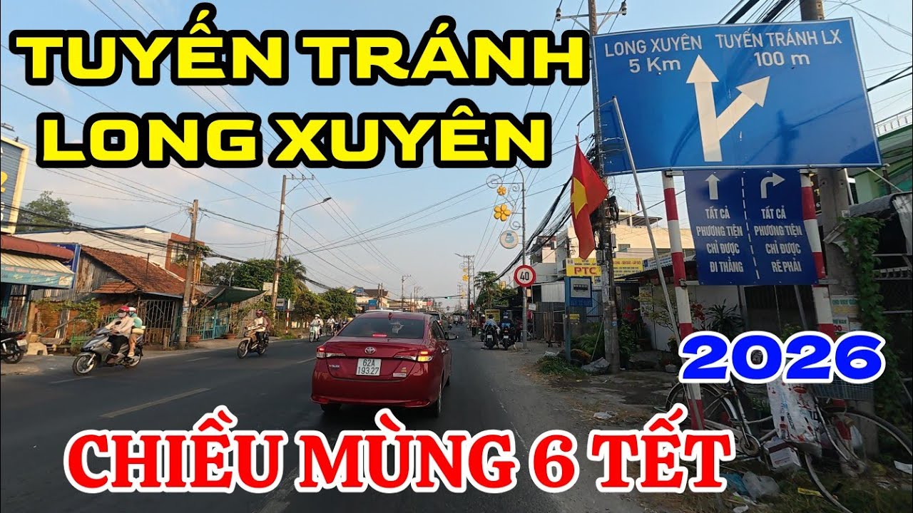 Tuyến tránh Long Xuyên chiều mùng 6 tết 2026 khung cảnh đẹp và coi có kẹt xe không