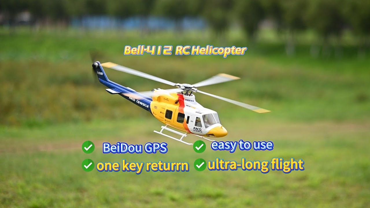 Beautiflu and super stable Bell-412 RC Helicopter | Parameter Introduction