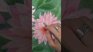 “How to paint Dahlia Flowers”🌸🎨🖌️ full acrylic tutorial on our channel! 😁 #shorts #art