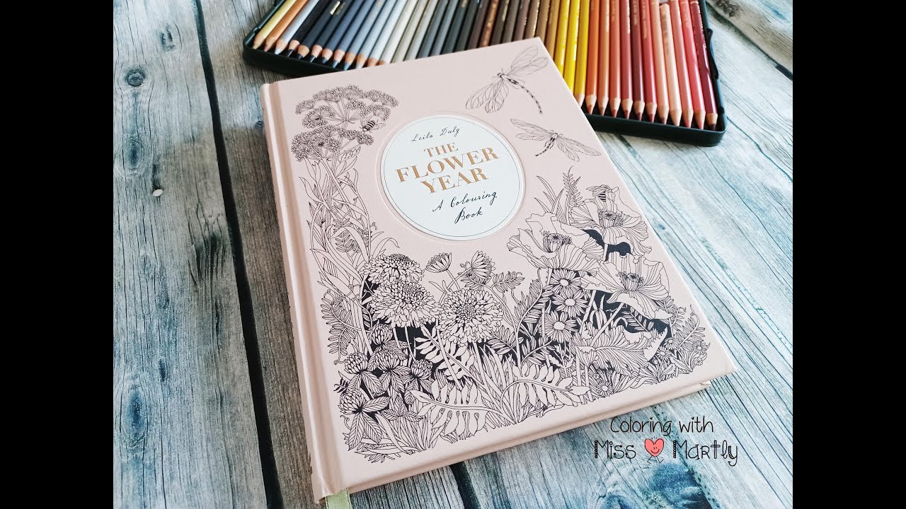 New Coloring Book! Flip through THE FLOWER YEAR by LEILA DULY