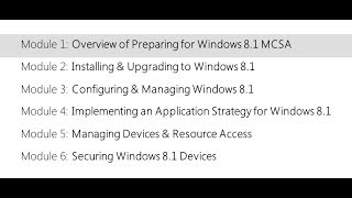 01 - Preparing for the Windows 8 1 MCSA - Overview of Preparing for the Windows 8 1 MCSA