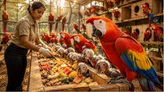 Inside A Scarlet Macaw Mega Breeding Farm From Egg To Stunning Adult Parrot