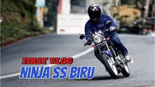 KAWASAKI NINJA SS BIRU ( KR 150 N ) FIRST VLOG PAKAI NINJA SS ✌️