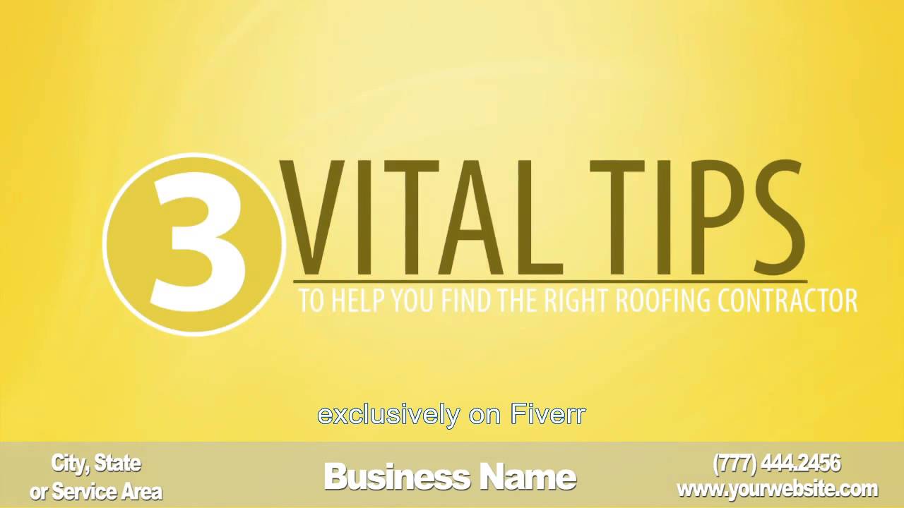 Roofing Contractor - AWESOME Video Commercial for $5