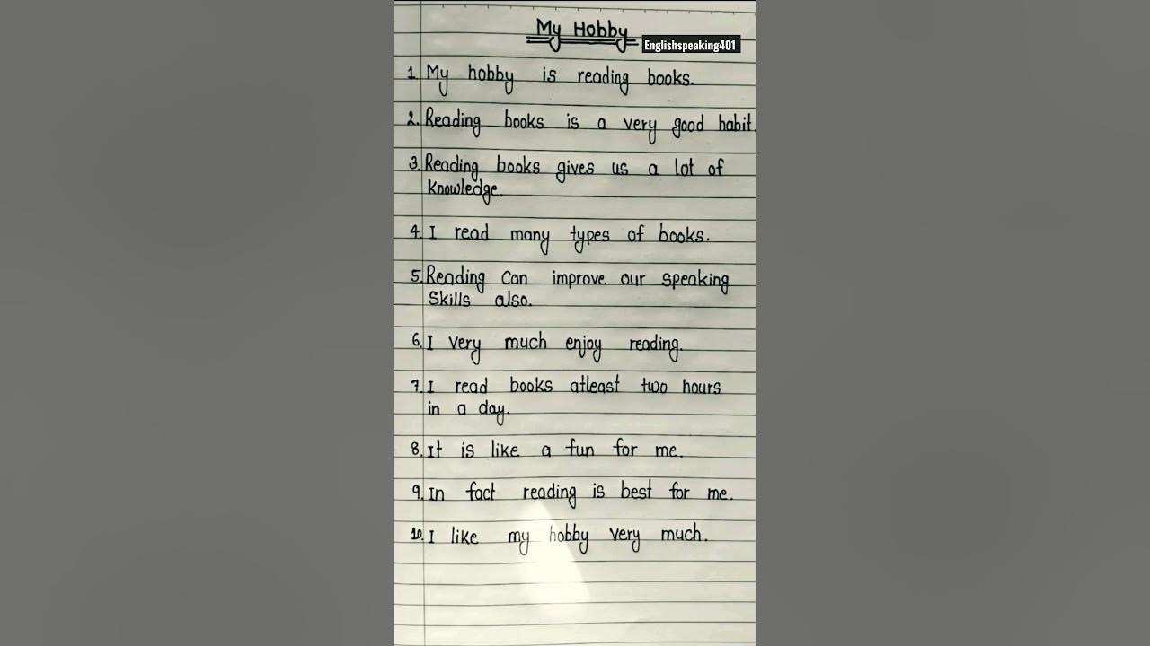 10 lines on my hobby | essay on my hobby in  | my hobby essay in english#viral #trending
