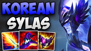 KOREAN CHALLENGER MID LANER PLAYS SYLAS! | CHALLENGER SYLAS MID GAMEPLAY | Patch 14.8 S14