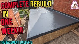 Demolishing, rebuilding and finishing the garage roof from start to finish! The basement build #10