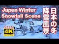 4K Snowfall Japan 雪が降る日本 白川郷  五箇山 大内宿 東京 降雪 豪雪 大雪 降雪 雪景色 Snow scene winter 飛騨高山 日本の冬 雪見 Shirakawago