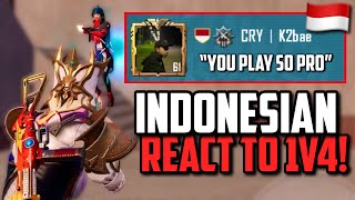 INDONESIAN PLAYERS REACTION TO MY 1V4 CLUTCH! | PUBG Mobile